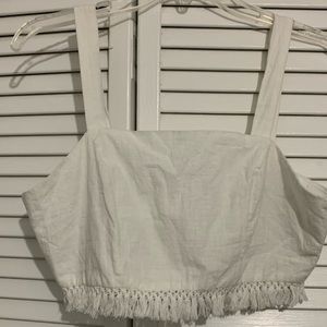 Blue Blush Off-White Tank Crop Top M